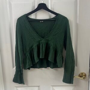 Me Too Forest Green Ruffled Blouse